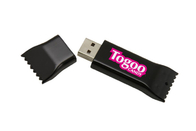 Cor vermelha USB plástico da forma 2GB 2,0 dos doces da fonte da fábrica com tipo personalizado da vida da mostra do logotipo e do pacote