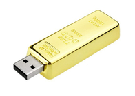 Barra de ouro material USB do metal da fonte 16G 3,0 da fábrica de USB com tipo personalizado da vida da mostra do logotipo