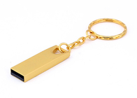 Vara do Usb do metal do ouro, dispositivo de armazenamento metálico da vara da memória com porta-chaves