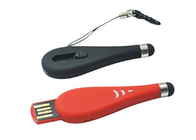 Movimentação plástica 32G 2,0 da vara de USB da forma do Touch Pen com logotipo da impressão a cores