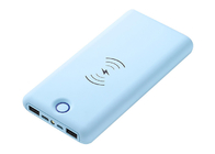 O banco sem fio magnético azul do poder 20000mAh com porto de USB C personalizou o logotipo